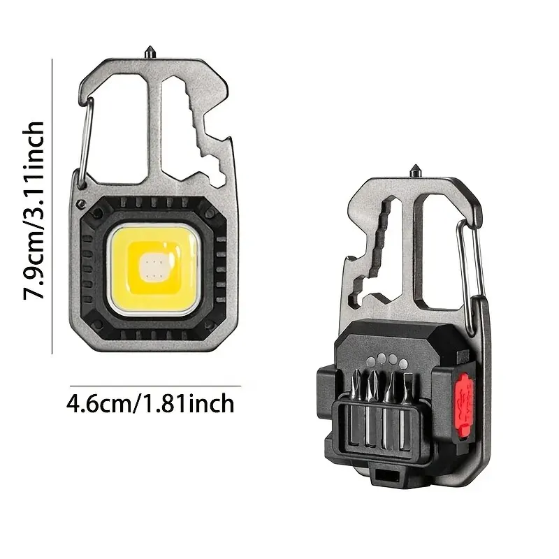 AmmToo Ultra Small Mini LED Portable Keychain Flashlight Outdoor Camping COB Work Light Emergency Lighting With Window Hammer