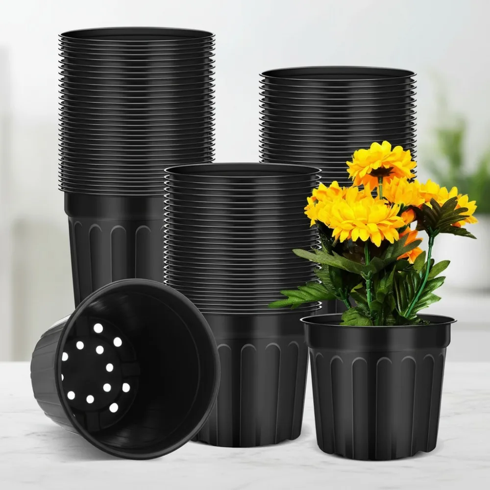 

30 Pcs 3 Gallon Flexible Plant Nursery Pots Bulk Plastic Seedling Container with Drainage Holes for Succulents