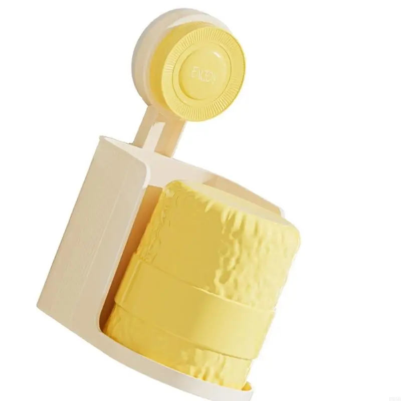Waterproof Bathroom Storage Rack Suction Cup Toothbrush Holder Drain Tray Included B95B