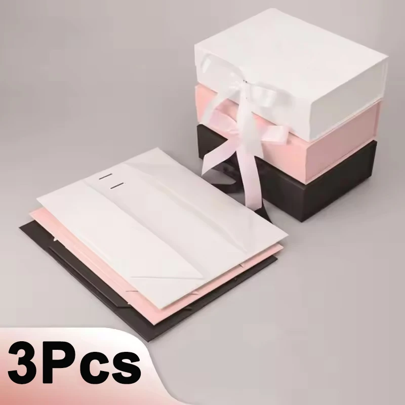 

Beautiful Sturdy Gift Box With Magnetic Closure 3Pcs Christmas Gifts Box Strong Thick Box For Groomsmen Proposals - 26x19x8cm