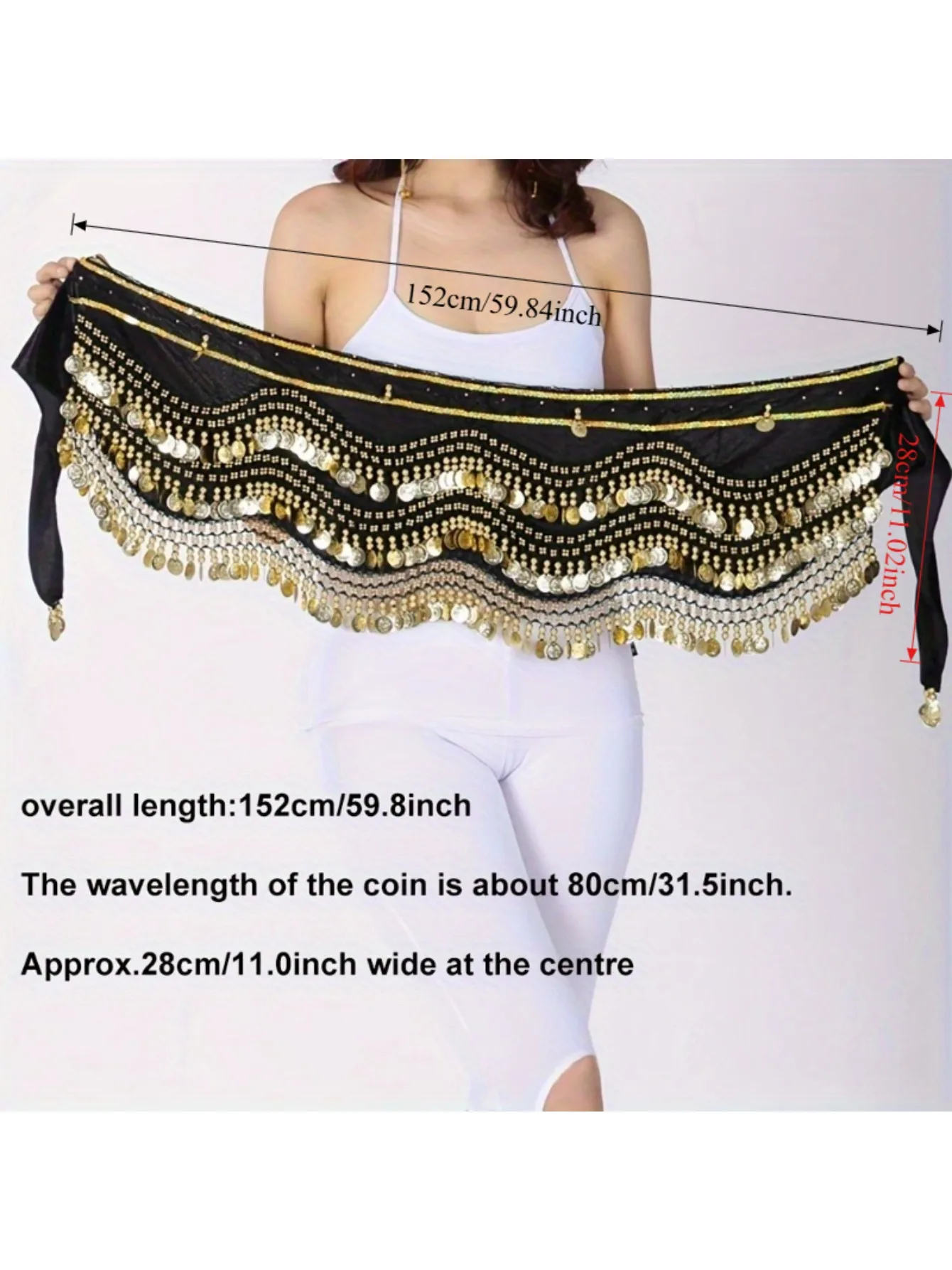 Lady's Waist chain、Belly Dance Hip Scarf、body chain、Belts' chains、Decorative belt、Dance belt、Fringe Waist Chain view 5
