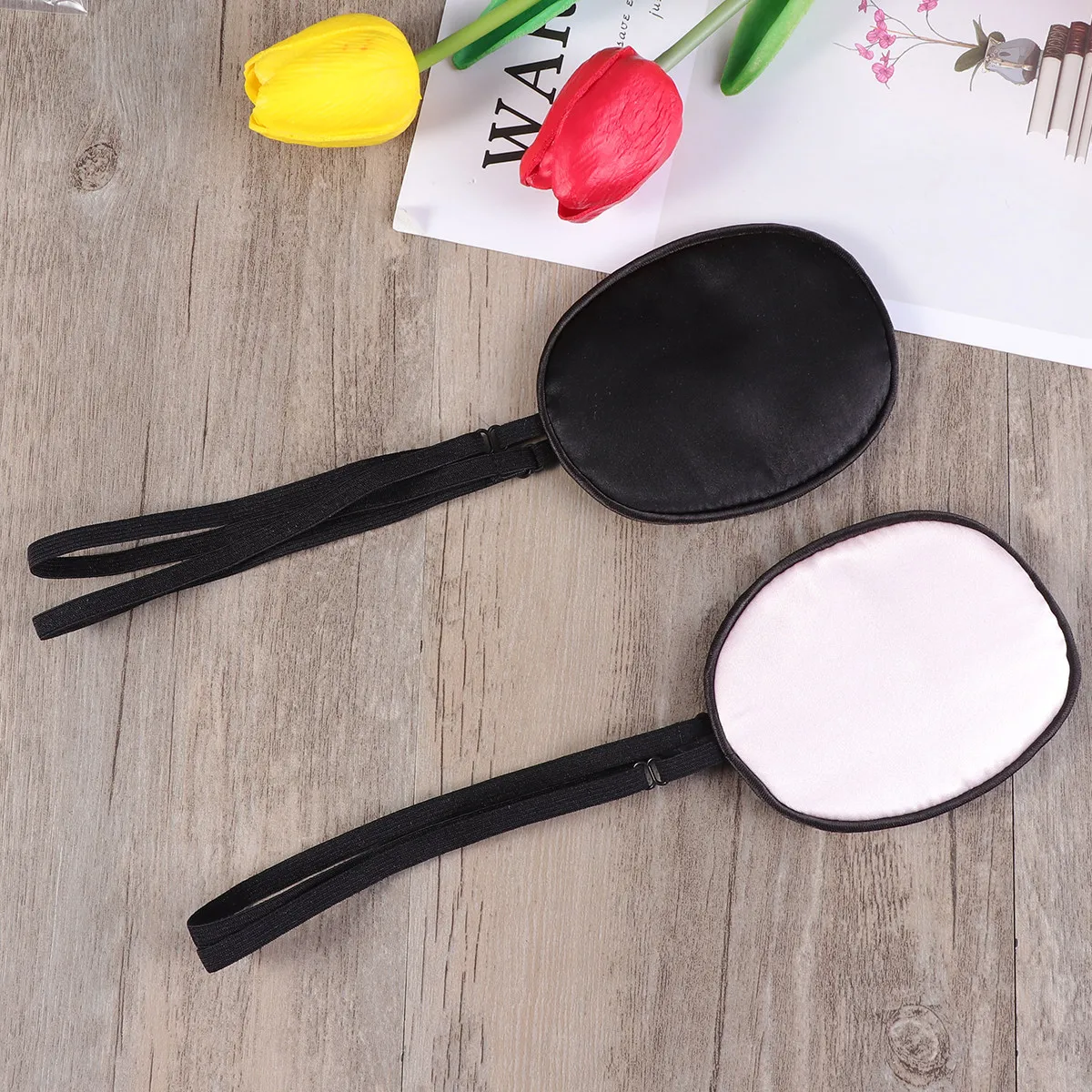 

2pcs Single Patch Silk Cotton Blend Light Blocking Adjustable For Amblyopia Strabismus Lazy Eye Training Eye Cover Adults