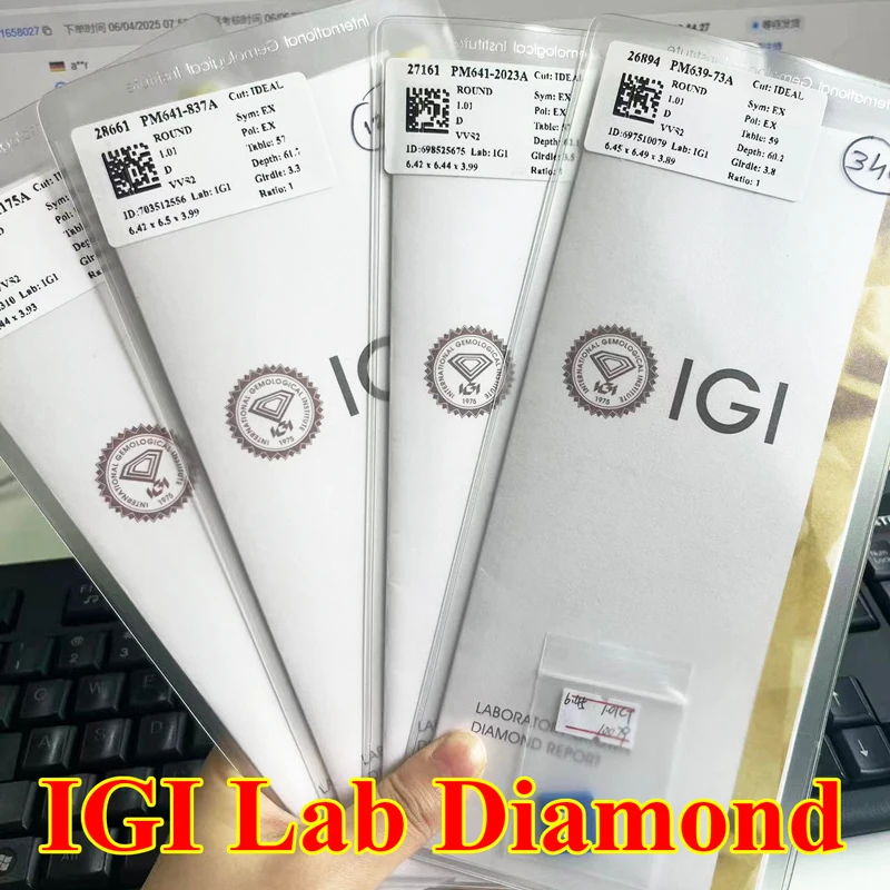 1CT IGI مختبر الماس DEFG IF VVS1-VS2 جولة HPHT IGI شهادة سوبر الأبيض نمت الحجر مصنع بالجملة #1