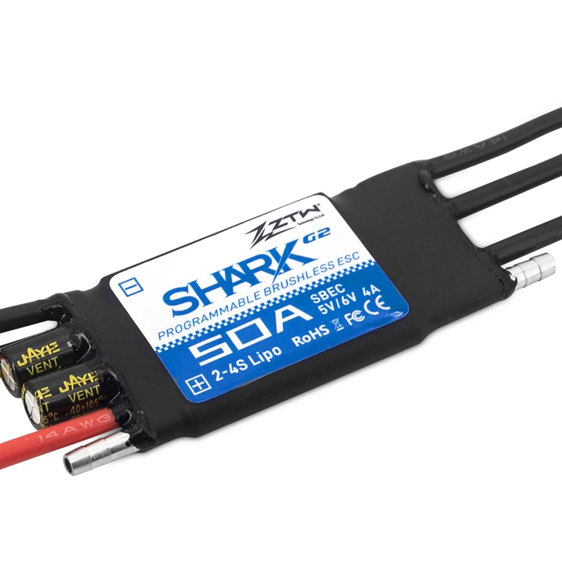 ZTW Shark G2 20A/30A/40A/50A/60A/80A/100A 2-4S/2-6S 32bit Watergekoelde Dual-way Waterdichte Borstelloze ESC
