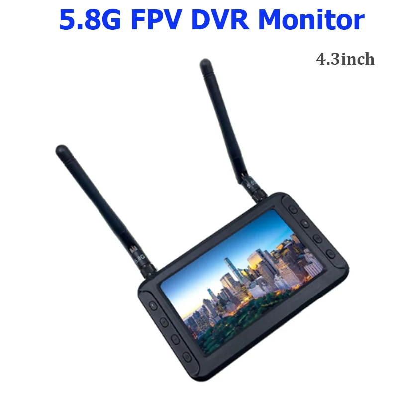 Moniteur DVR FPV avec écran LCD, récepteur pour touristes, importateur RC FPV, quadrirotor, 4.3 pouces, 5.8G, 800x480