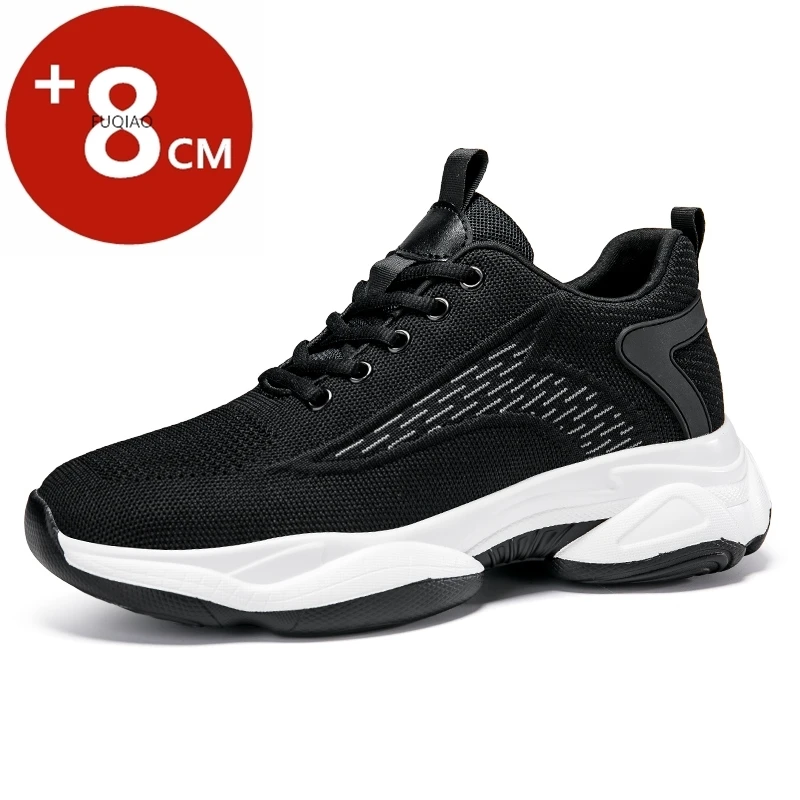 

Summer Lift Sneakers Men Elevator Shoes Height Increasing Shoes for Man Insoles 8CM Hidden Heels Sports Inner Heightening Shoes