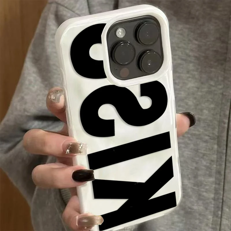 حافظة أنيقة على شكل كلمة إنجليزية لهاتف آيفون 17 برو ماكس 16 15 14 13 12 11 برو ماكس 16 بلس 17 طيات الهواء غطاء خلفي ناعم