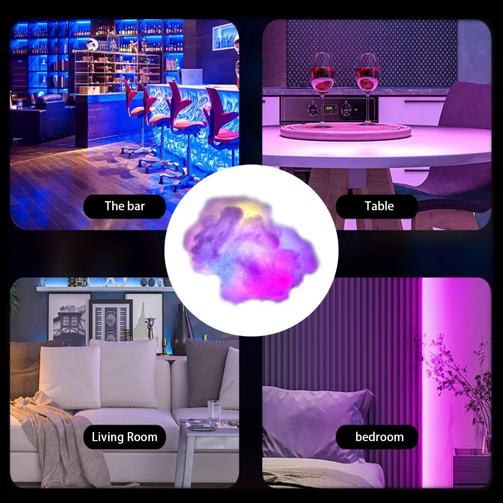 3D Cloud Lightning Led Multicolor Bedroom Clouds Lights Thunder Room DIY Music Sync Smart APP Control USB Ambience Light Lamp