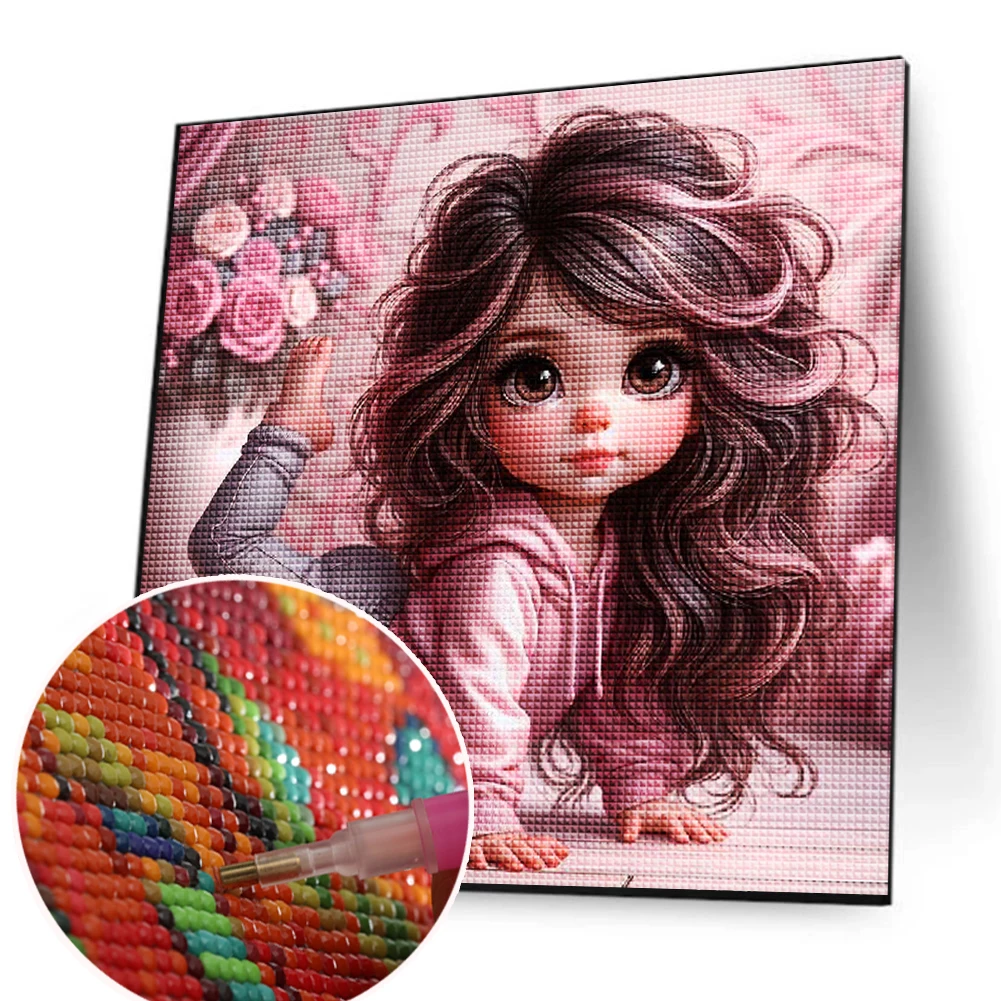 Cool Girl 5D DIY Diamond Painting Big Eyes Girl Cross Stitch Kits New 2024 Mosaic Diamond Embroidery For Home Decor