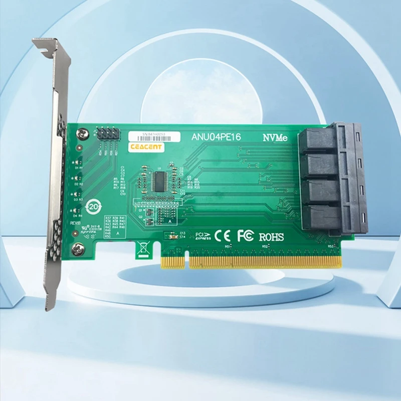 Anu04pe16 nvme controller sff8643 4 port pcie 3,0x16 ssd exp riser (nicht mit kabeln, nicht unterstützung lsi 8643x2 bis 8639x2)