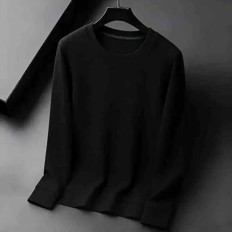 2026 New Arrival Men's Basic Solid Crew Neck Sweater Breathable Long Sleeve Knit Pullover view 6