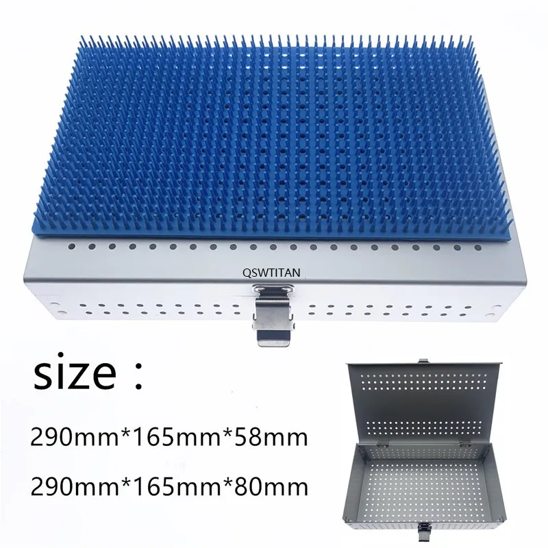 Caixa de esterilização de liga de alumínio, Tray Disinfection Case, Dental Ophthalmic Surgical Instruments, 1Pc