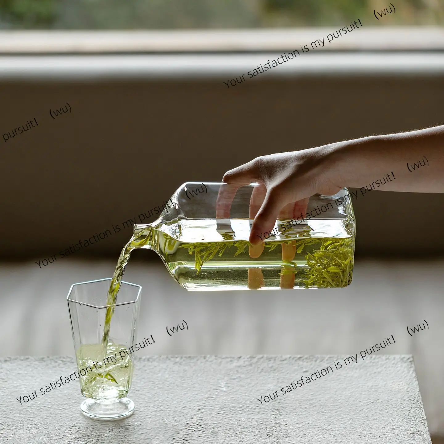 Square glass cold brew bottle cold brew tea sealed bottle high value wine jug large capacity wine bottle