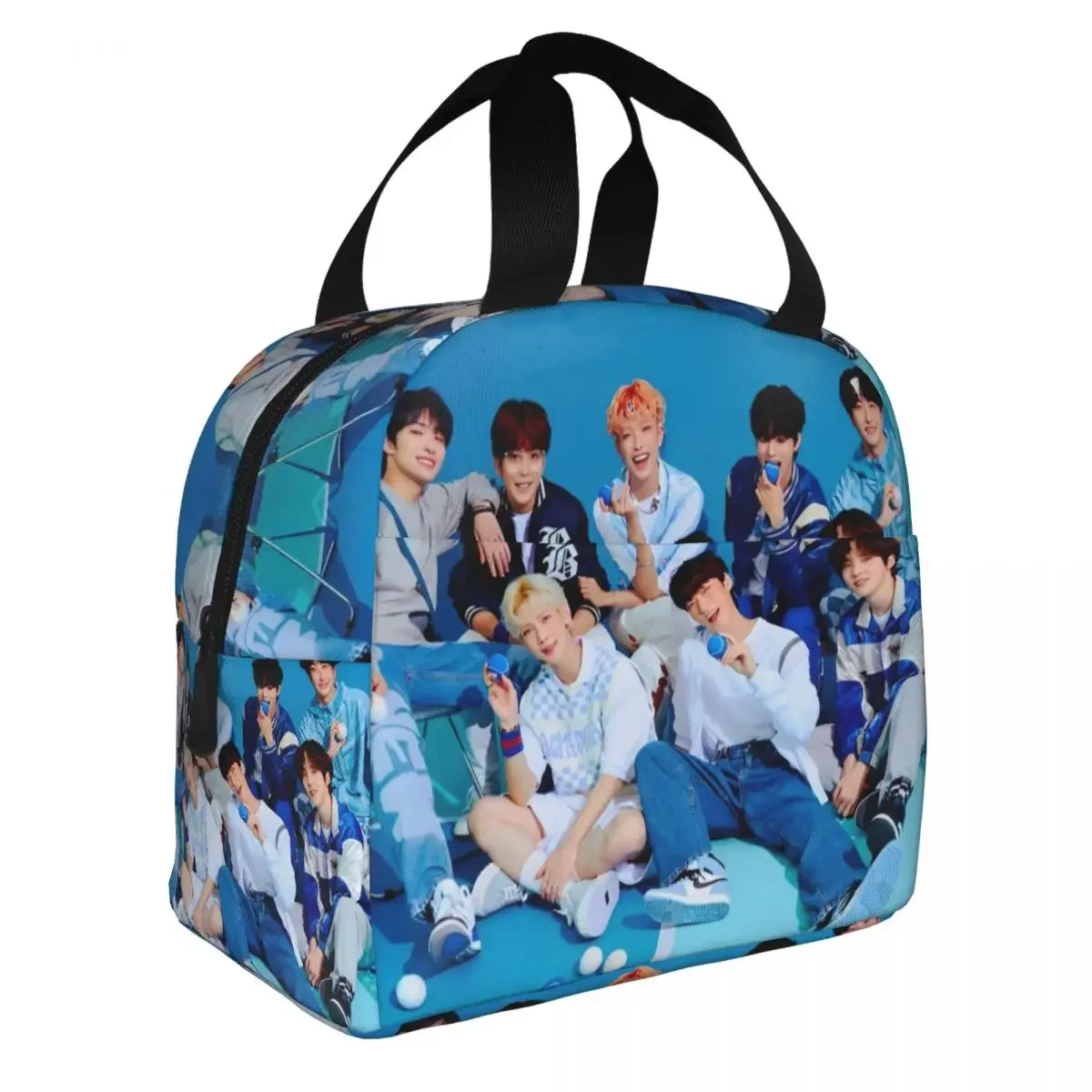 Kpop Star Singer Idol Insulated Lunch Bag Thermal Bag Reusable A-ATEEZ ATINY Portable Lunch Box Tote Food Storage Bags School