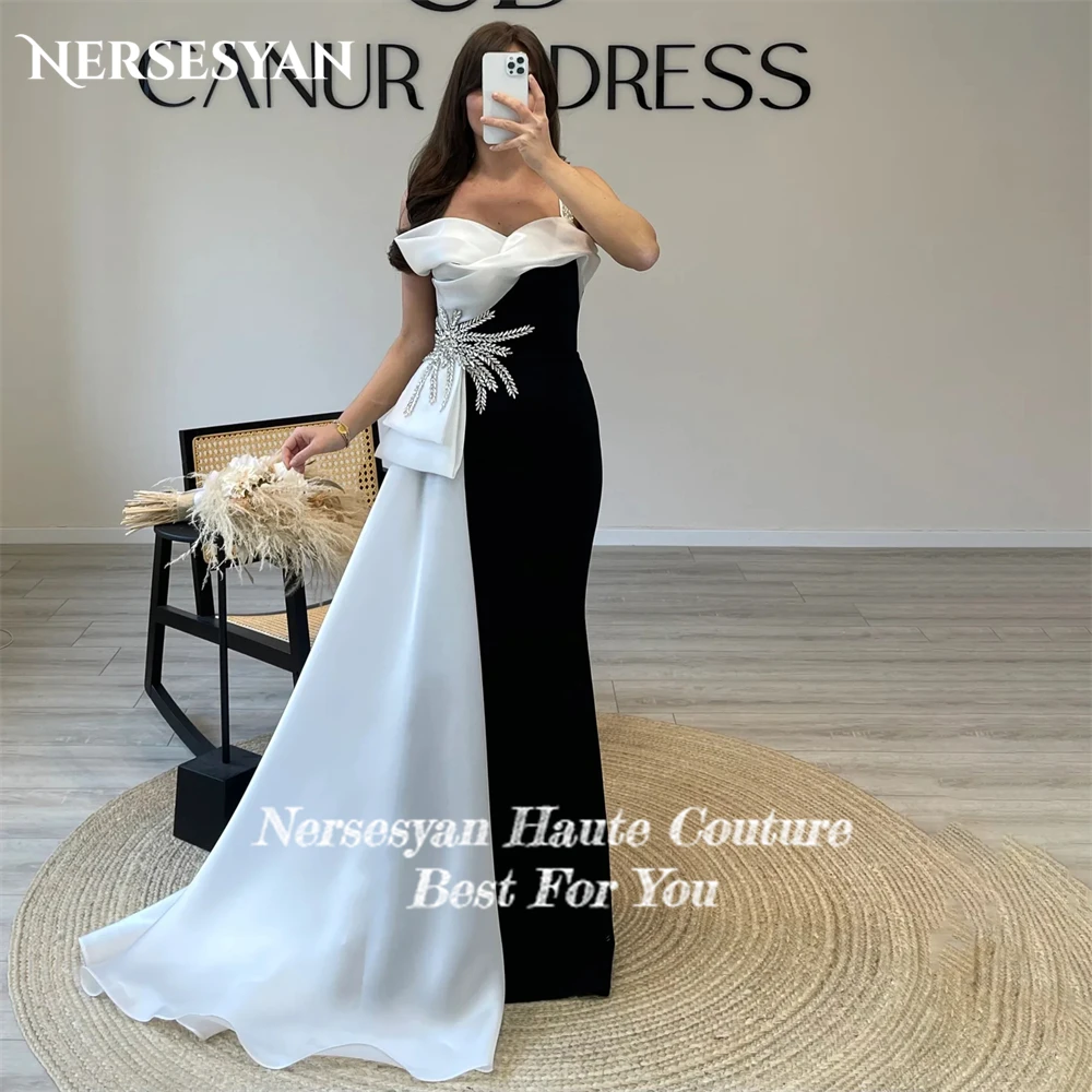 Nersesyan Mix Colors Glitter Mermaid Evening Dresses Off Shoulder Beading Prom Dress Sparkly Backless 2024 Celebrity Party Gowns