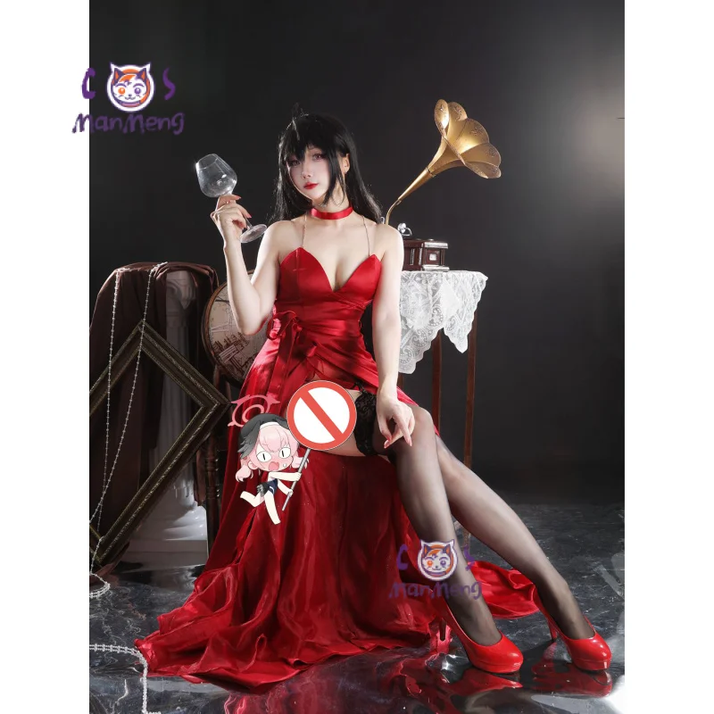 Disfraz de Taihou para mujer, juego de Anime Azur Lane, vestido largo rojo sexy, collar, calcetines, Halloween, Carnaval, uniforme IJN Taihō