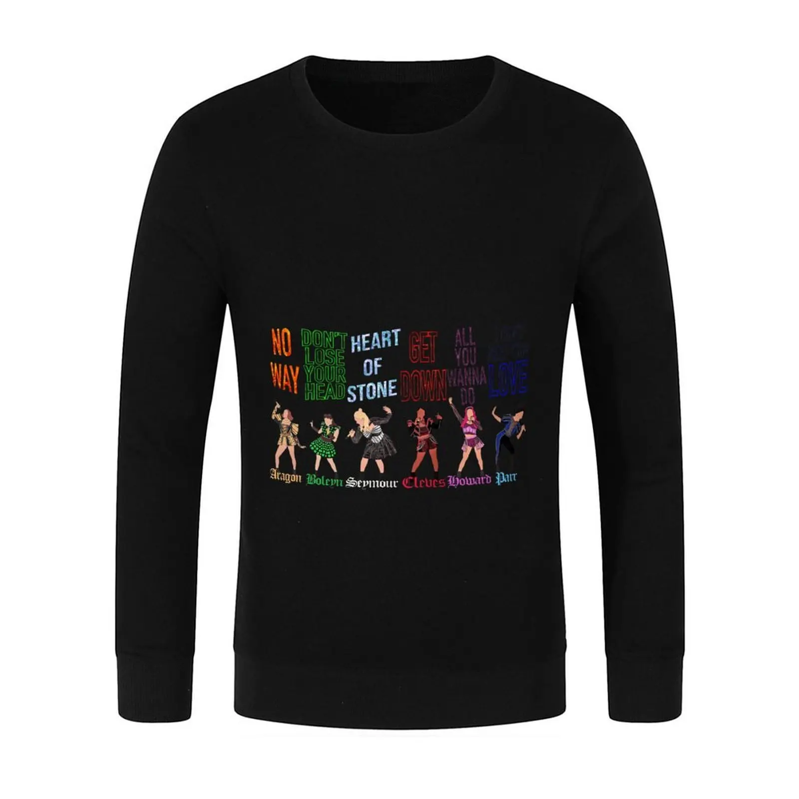 เสื้อสเวตเชิ้ตสไตล์เรโทร Six The Musical ชุดลำลองฤดูใบไม้ร่วงสไตล์เกาหลี ชุดวอร์มผู้ชาย เสื้อสเวตเชิ้ตสำหรับผู้ชาย