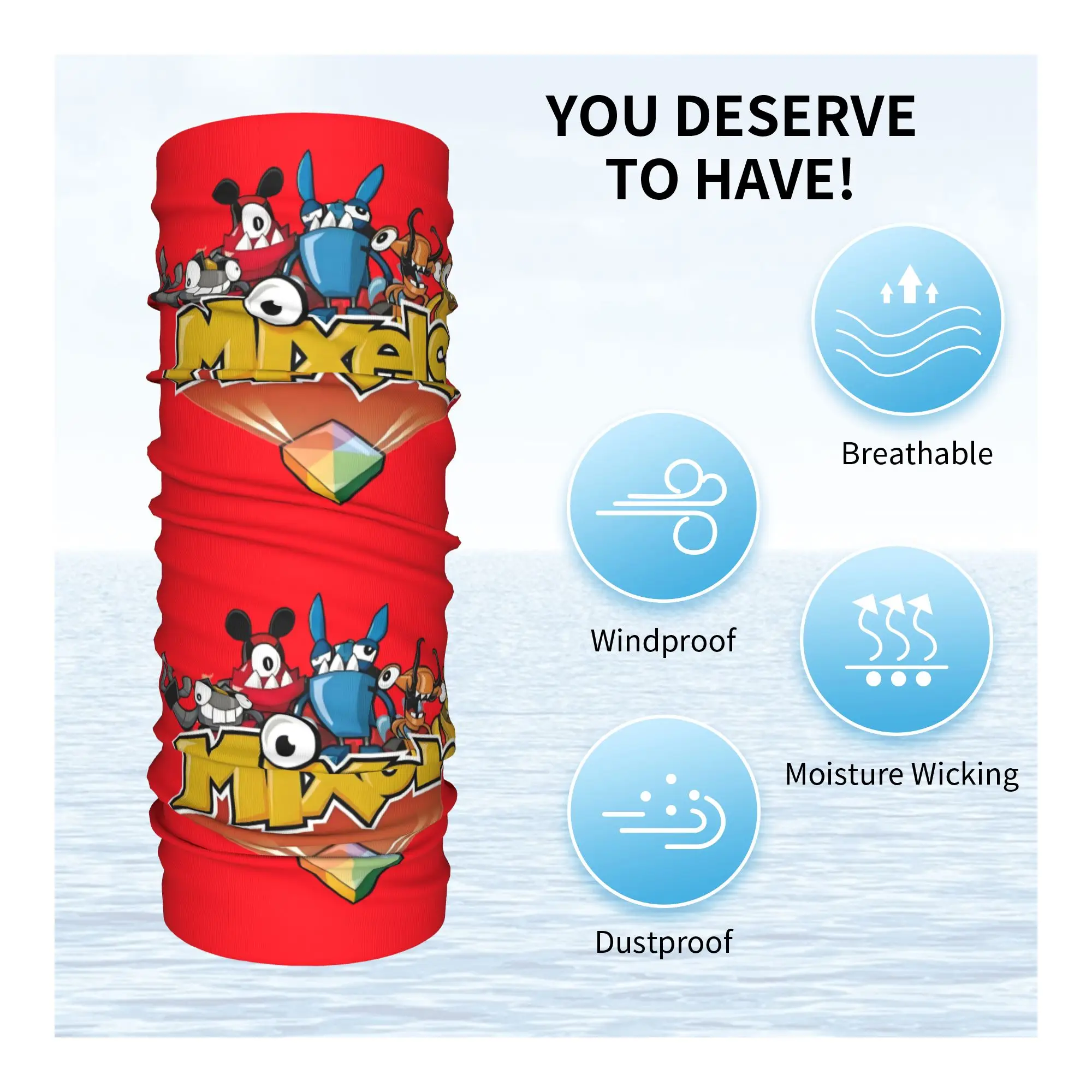 مخصص الكرتون مختلط الأمريكية الرقبة الجراب النساء الرجال يندبروف الشتاء لعبة الرسوم المتحركة التلفزيون باندانا وشاح للتزلج #3