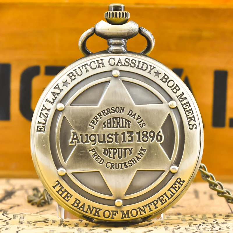 Vintage Bronze Steampunk 1903 Automobile Industry Memorial Quartz Pocket Watch Necklace Pendant Clock Chain Men Women Chain Gift