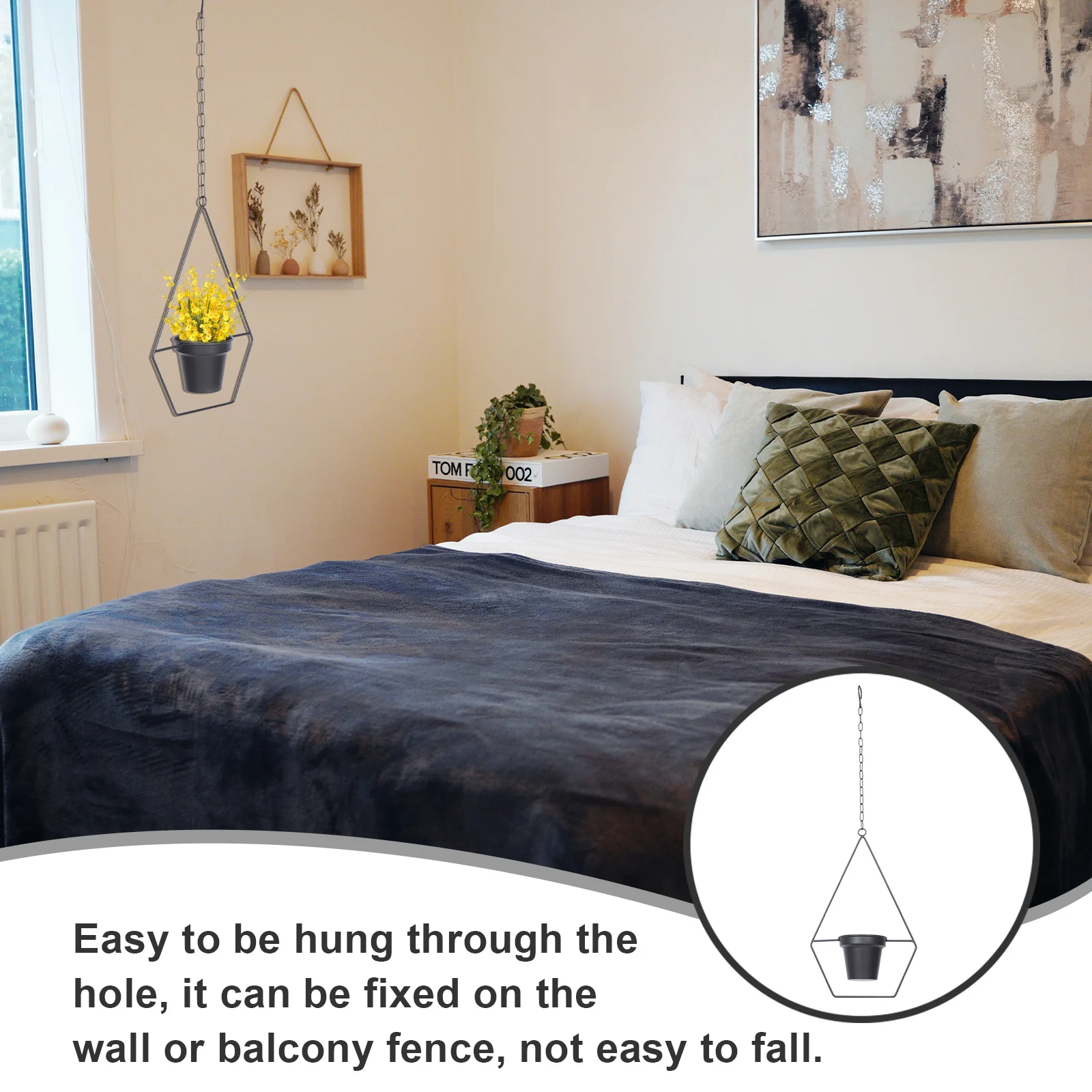 

Wall Hanging Flower Pot Durable Iron Material for Indoor Outdoor Garden Balcony Indoor Hanging Succulent Wall Planter