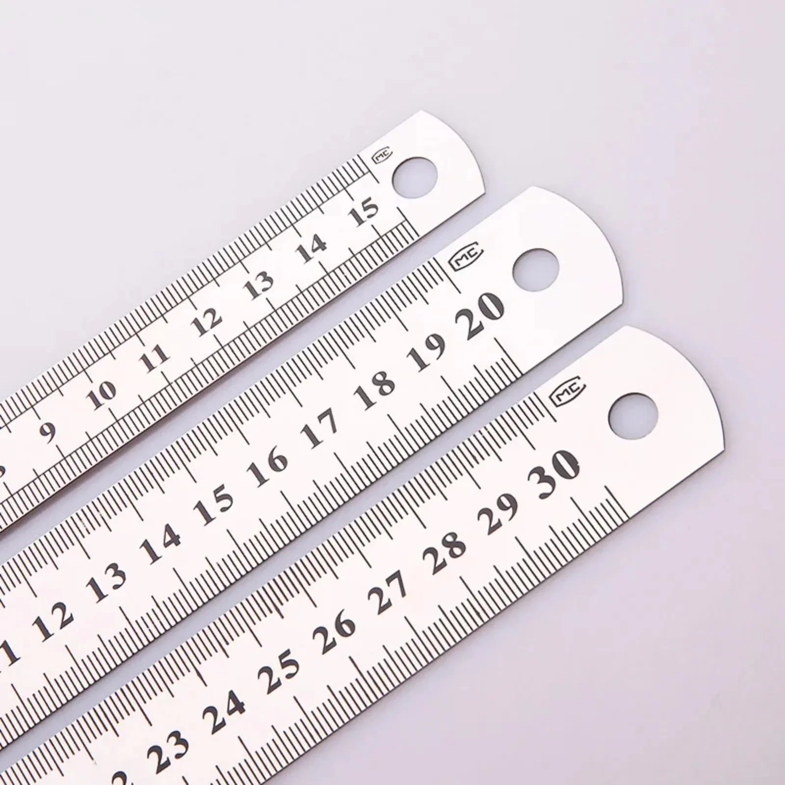 

15cm/20cm/30cm Double Side Scale Stainless Steel Straight Ruler Measuring Tool for Students School Stationery Sewing Ruler