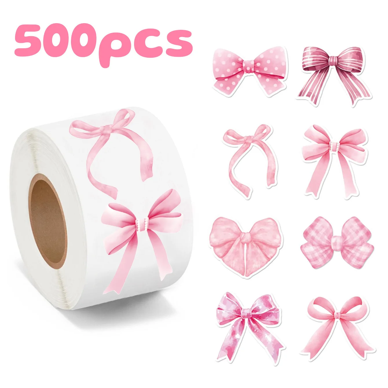 100-500 قطعة Bowknot ملصق التفاف التسمية لهدايا الزفاف ملصق مزخرفة التسمية التعبئة والتغليف سكرابوكينغ القرطاسية العرض