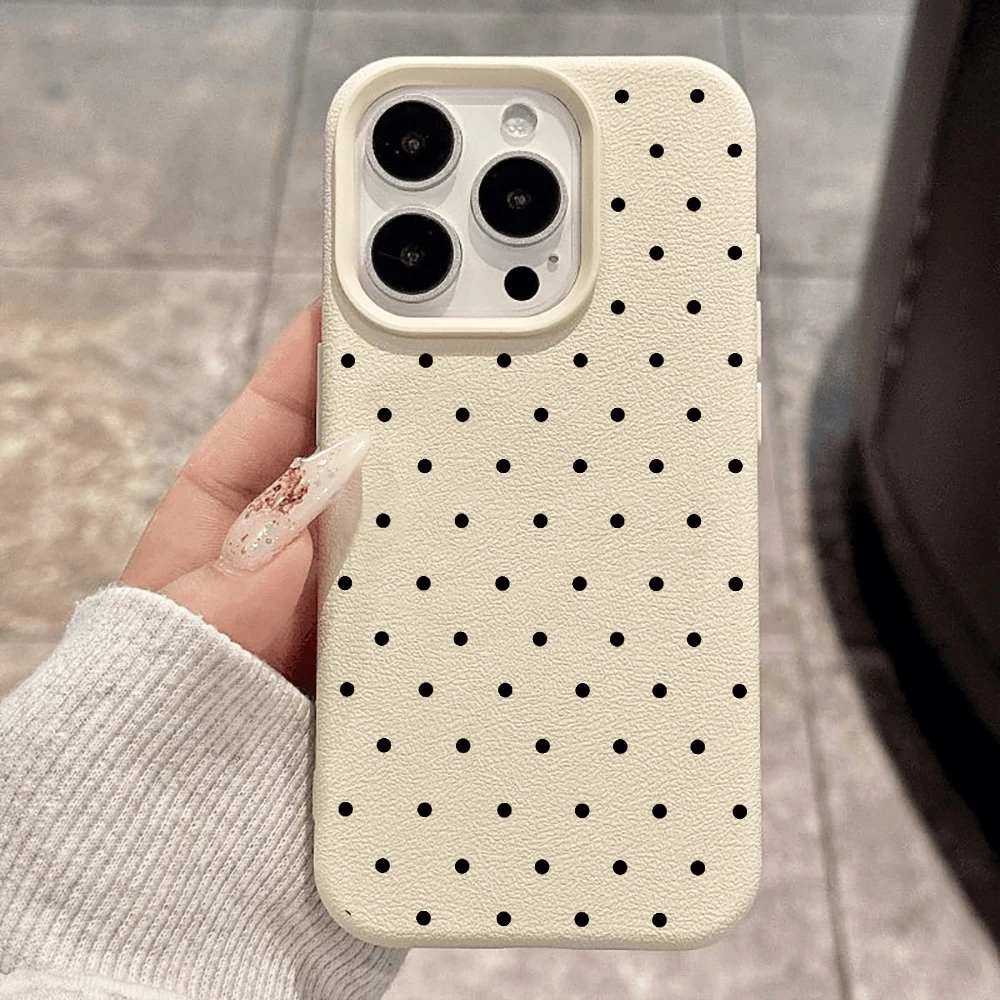 Lichee-Muster Silikon-Handyhülle für iPhone 13, iPhone 15, 17, 14, 11, 12, 16 Pro Max, 17 Air, XS, XR, einfache INS Polka Dot Hülle – Detail 2