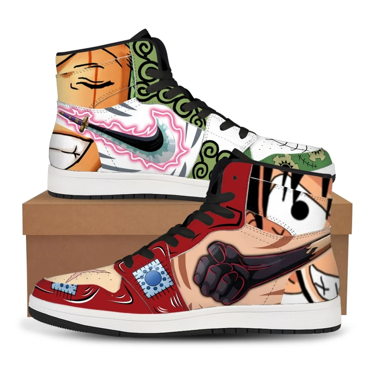 

Customized Anime Casual Shoes Basketball Shoes Gaobang Flat Shoes One Piece King Luffy Solon Personalized Male Female Universal