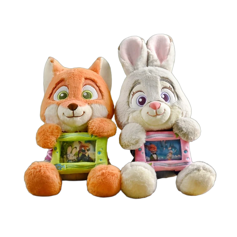 

Disney's "Zootopia" Judy Nickel holding photo frame plush toy DIY decoration souvenir New Year gift