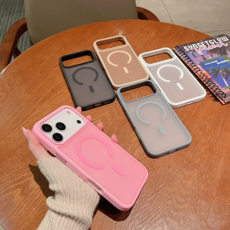 高級超薄型マットクリア MagSafe対応ケース iPhone 17 Air 16 15 14 Plus 13 Pro Max 磁気ワイヤレス充電対応カバー