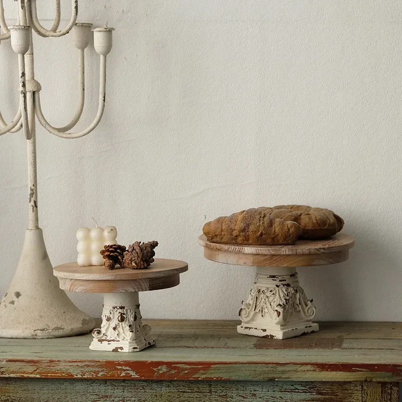 Rustic Wooden Cake Stand with Dome, Farmhouse Decor Tray, Vintage Display Stands, Wooden Dessert Stands for Wedding, Party, Home