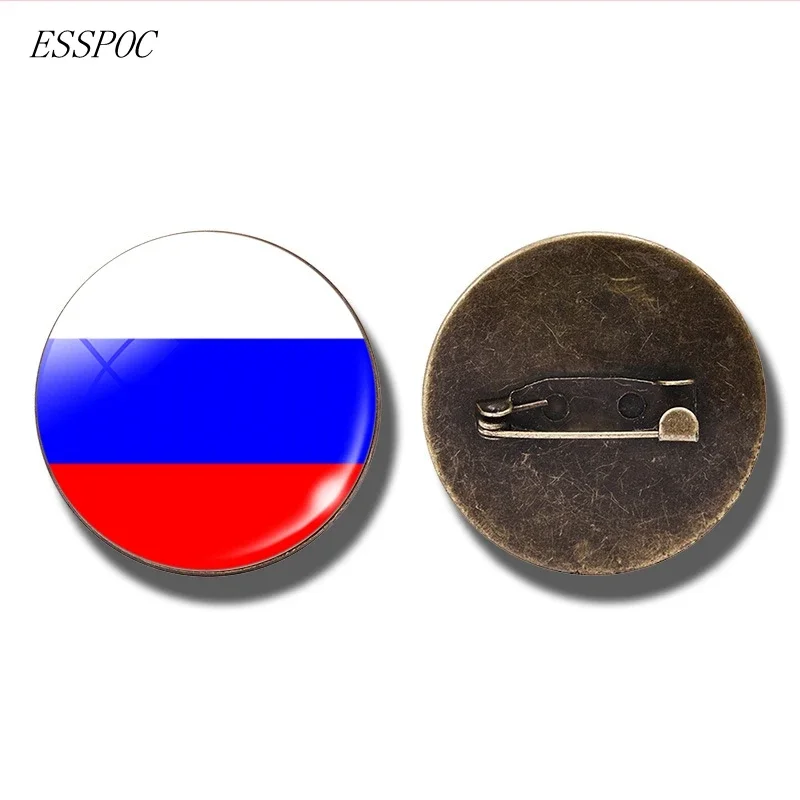 Europe National Flag Badge Pin France Italy Spain Poland Russia Ireland Netherlands Country Flag Brooch Glass Cabochon Jewelry