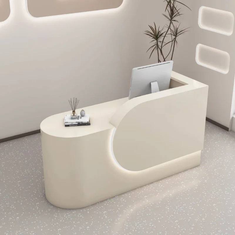 Market Gem Stones Small Reception Desk Round Gold Luxury Retail Reception Desk Stand Play Empfangs Theke Corner Furniture