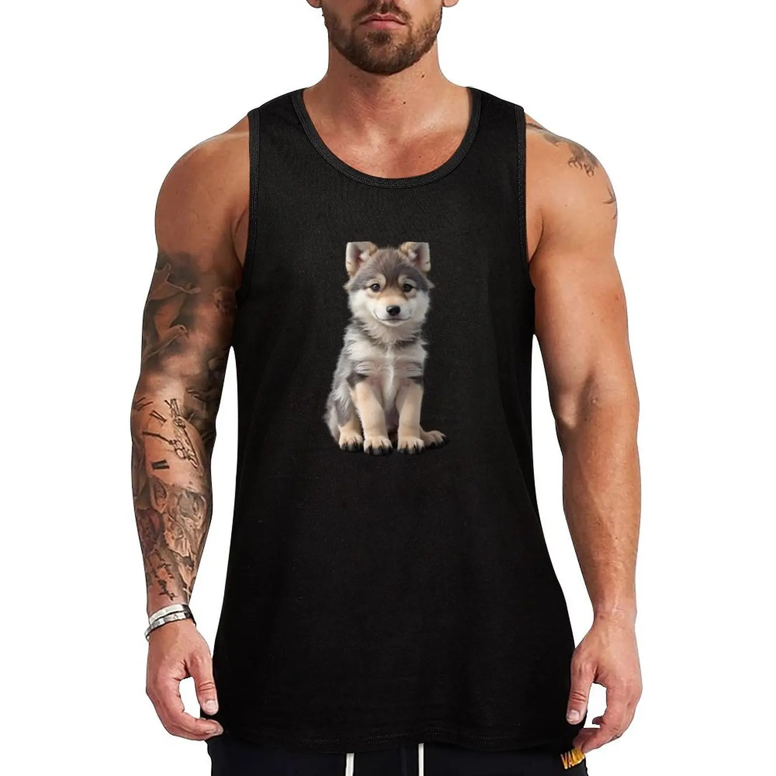 

a cute little wolf Tank Top Lounge Tank Top Casual Sleeveless Loose Relaxed Top