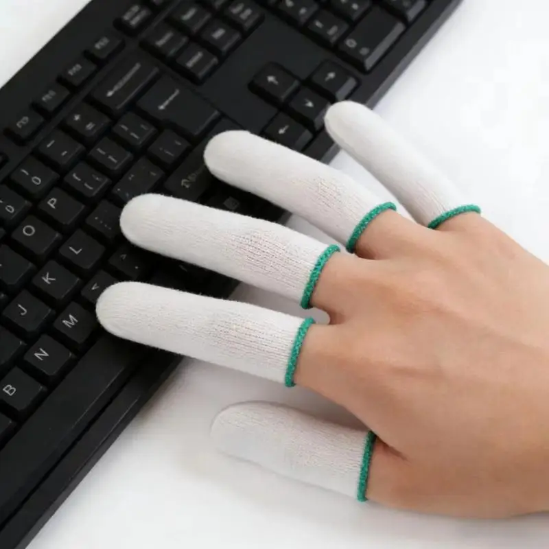 50PCS Nylon Protective Finger Sleeves, Soft Breathable Anti-abrasion Finger Cots, Sweat Wicking Work Fingertip Covers