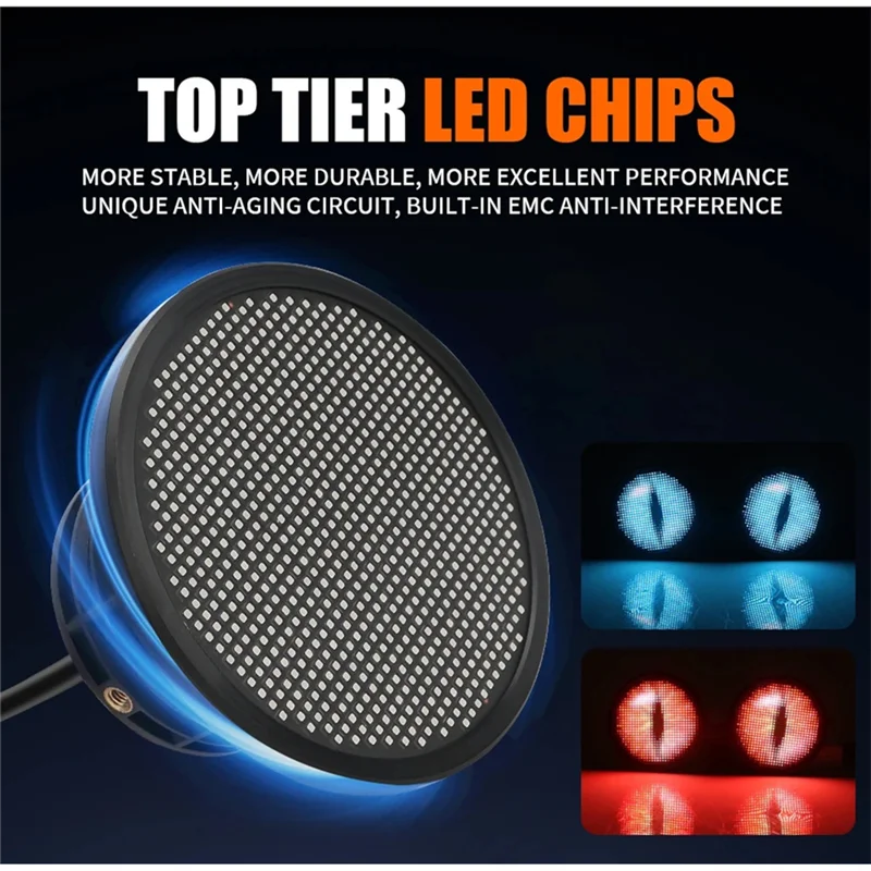 

Headlight Dynamic Eye Lights 2Pcs 3Inch Car Angel Eyes Ring Fog Lamp LED Screen APP Control DIY Multimedia Player