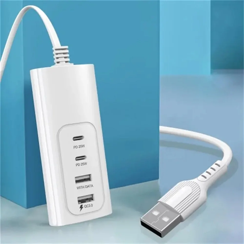 Multi Port Extender USB A Fast Charging PD Fast Charging 4-Port HUB Data Cable 1/4 Hub For Mobile Phone Charging Extension Cable