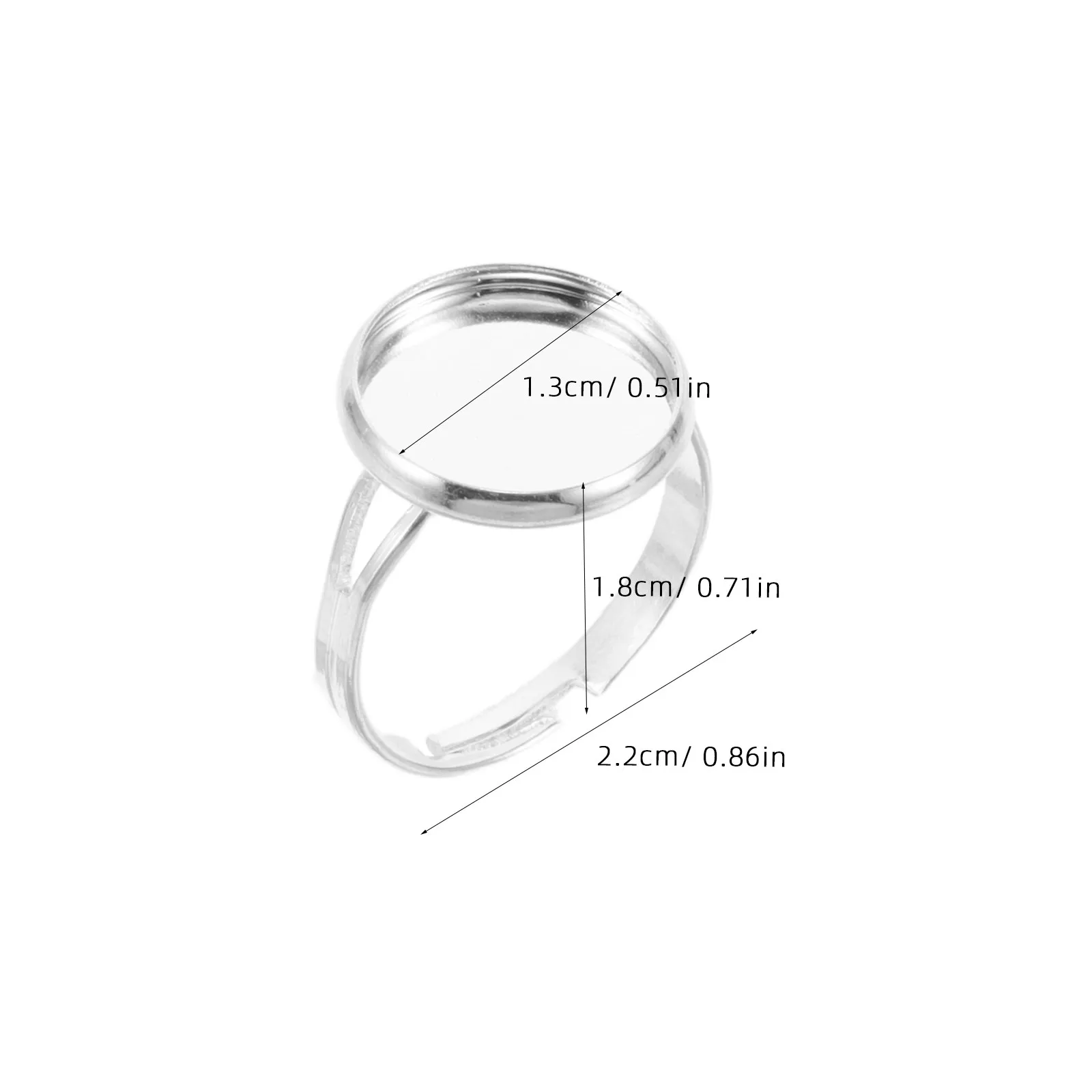 60Pcs Adjustable Ring Bases Blank Ring Settings 12Mm Flat Round Bezel Tray DIY Jewelry Making Supplies Stone Setting Tools view 5