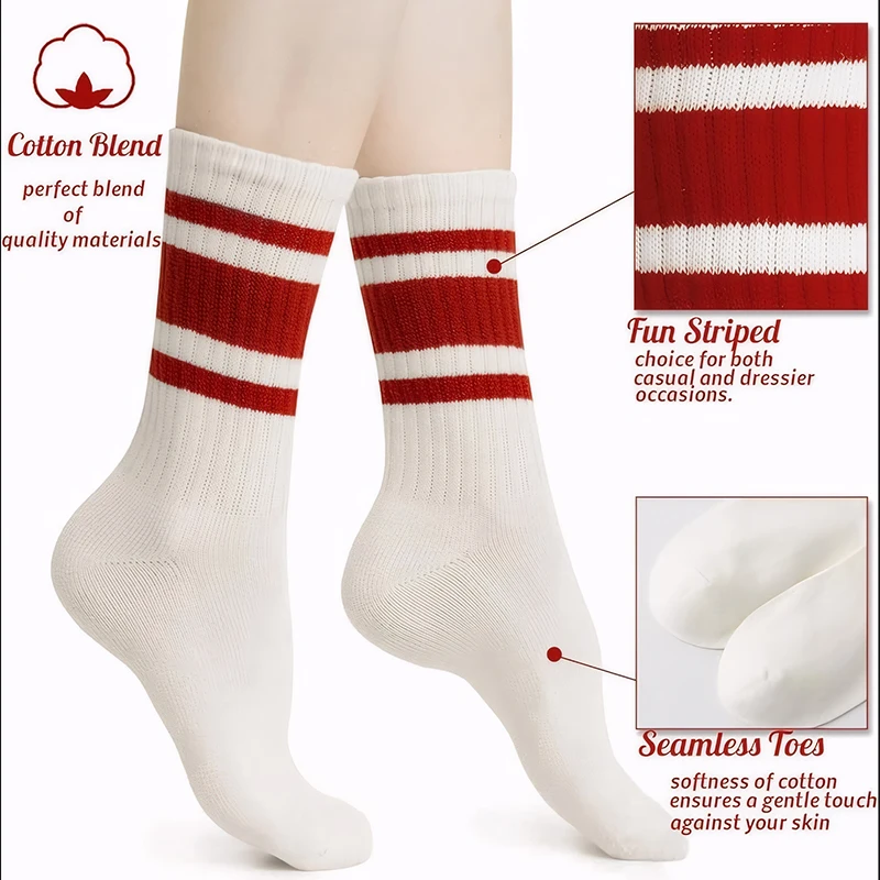 Lässige Damensocken, Damen-Wadensocken, Damen-Slouch-Socken, Damen-Baumwollsocken, Radsocken, Sportsocken – Detail 6