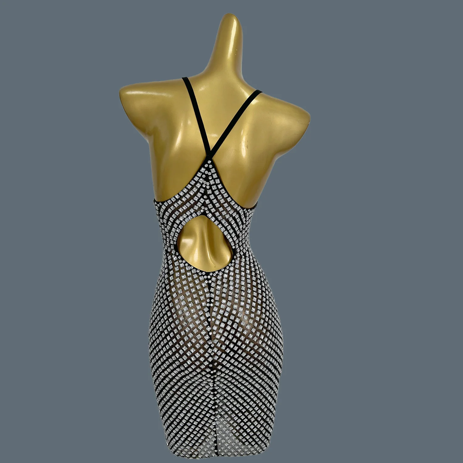 ผู้หญิงแฟชั่นคริสตัลชุดมินิหรูหราเซ็กซี่เวทีสวมใส่วันเกิด Party Prom Gowns ไนท์คลับเครื่องแต่งกาย Fengwomei