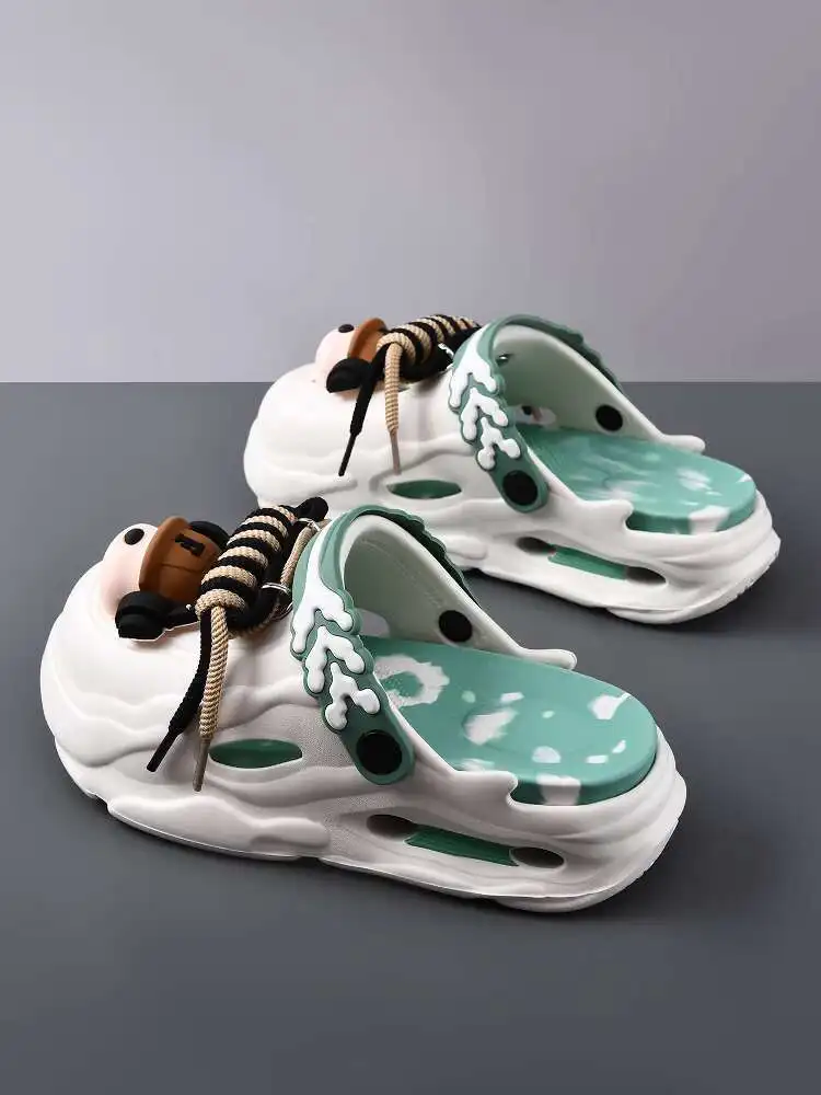 

Men's Women Garden Shoes Summer Hole Shoes; Cartoon Trend Home Anti-skid Hole Slippers; Thick-soled Men's Student Shoes