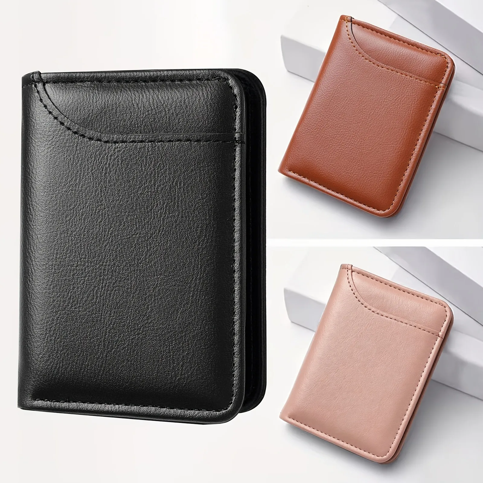 Ultra-Thin Men'S Wallet Multi-Functional Card Case Bifold Multi-Card Slot Large Capacity Business Casual Pocket Change Holder