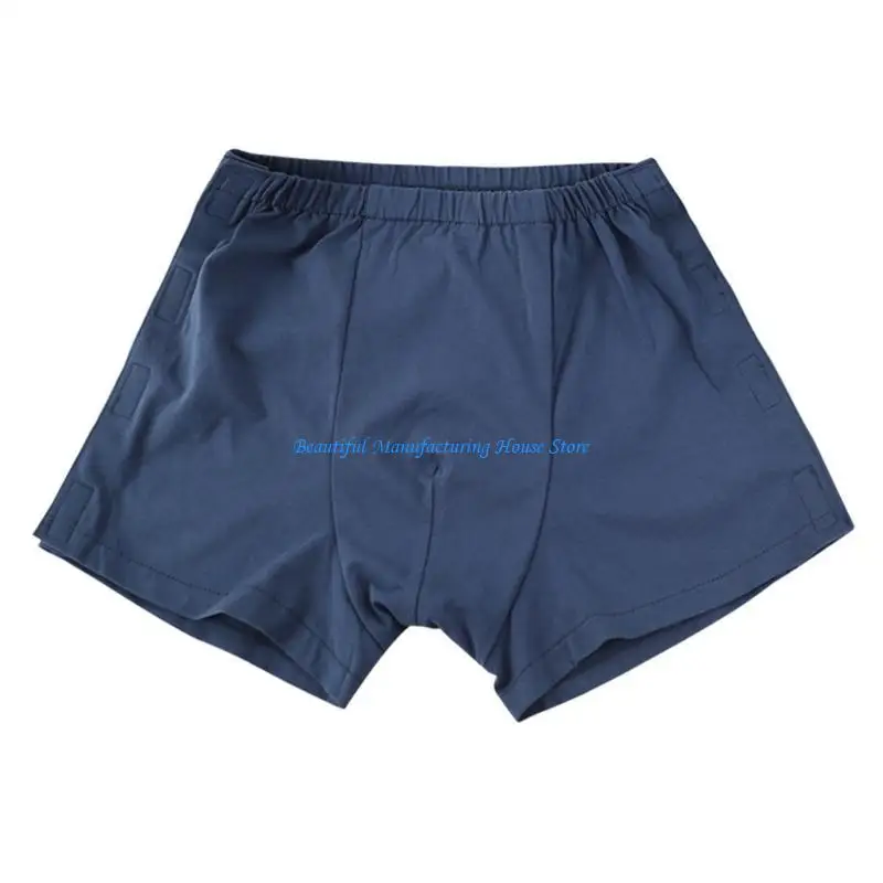 

E56A Men's Tear Away Underwear Cotton Shorts Adaptive Briefs for Postoperation