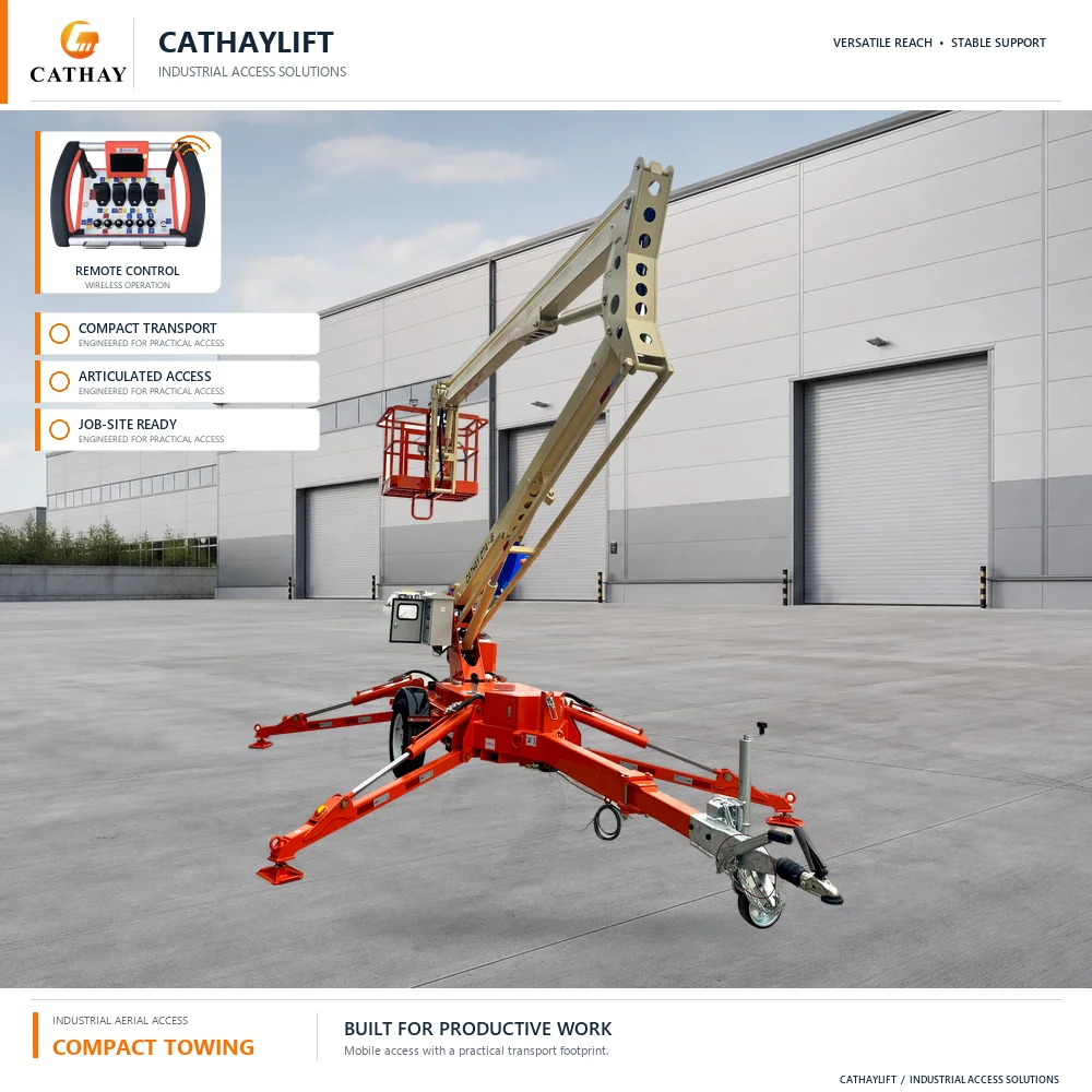Direct Factory Supply New 12-28m Electric Articulating Boom Lifts Towable Aerial Working Platform Cable Sling 300kg Load