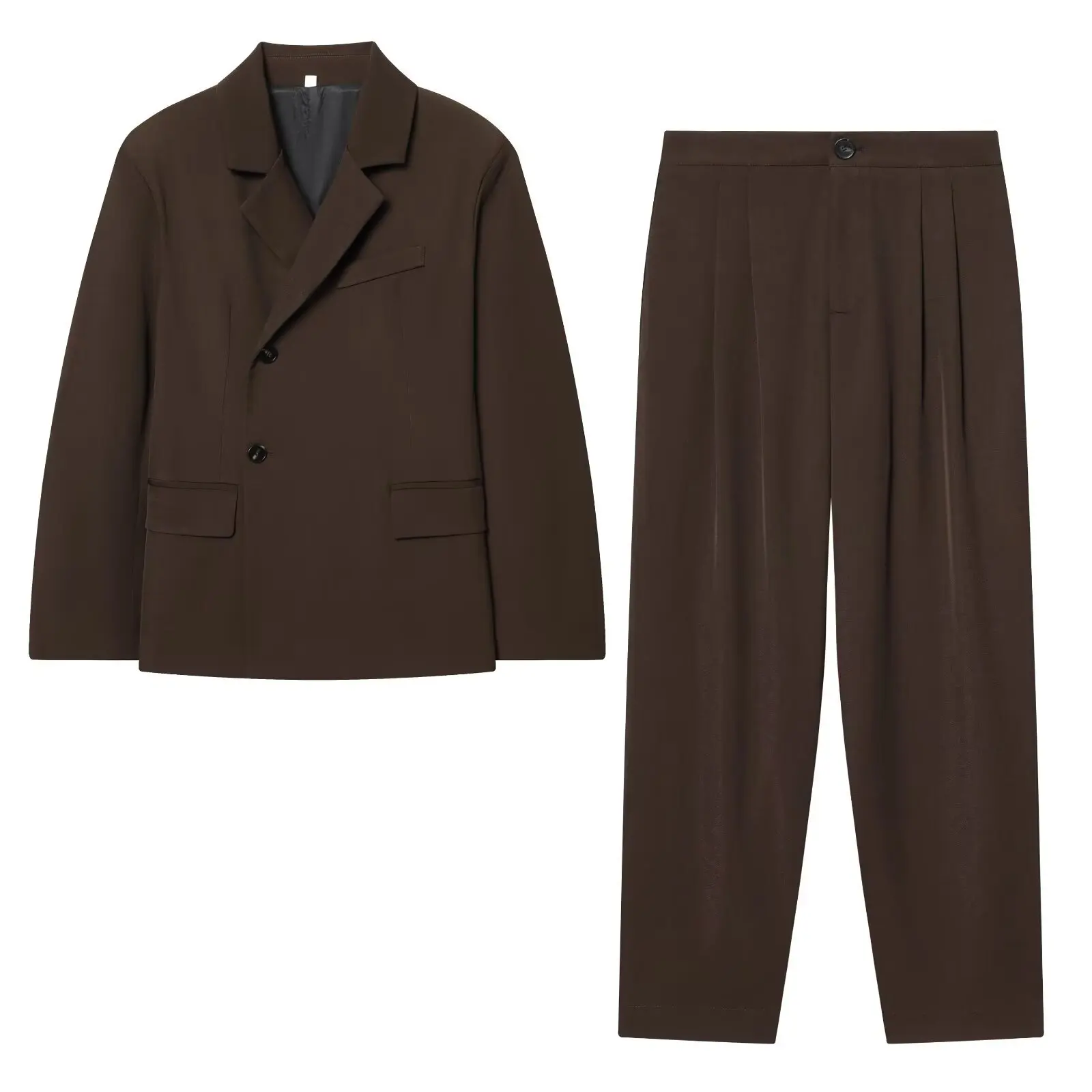 

SuperAen Women's Autumn and Winter New Design Blazer Single-breasted Jacket Casual Long Pants Two-piece Sets