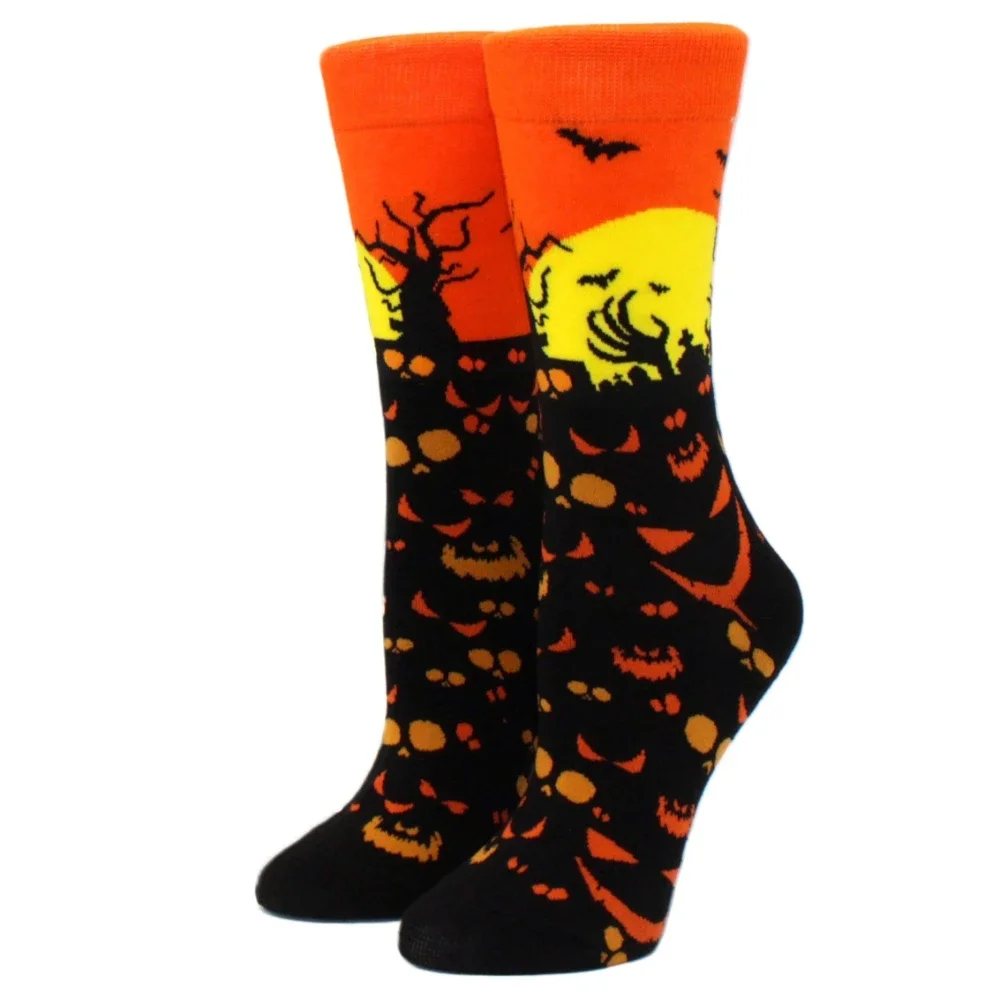 New Hot Sale Halloween Women Harajuku Socks Funny Skeleton Alien Girl Socks Pumpkin Socks Monster Socks Bat Crew Socks