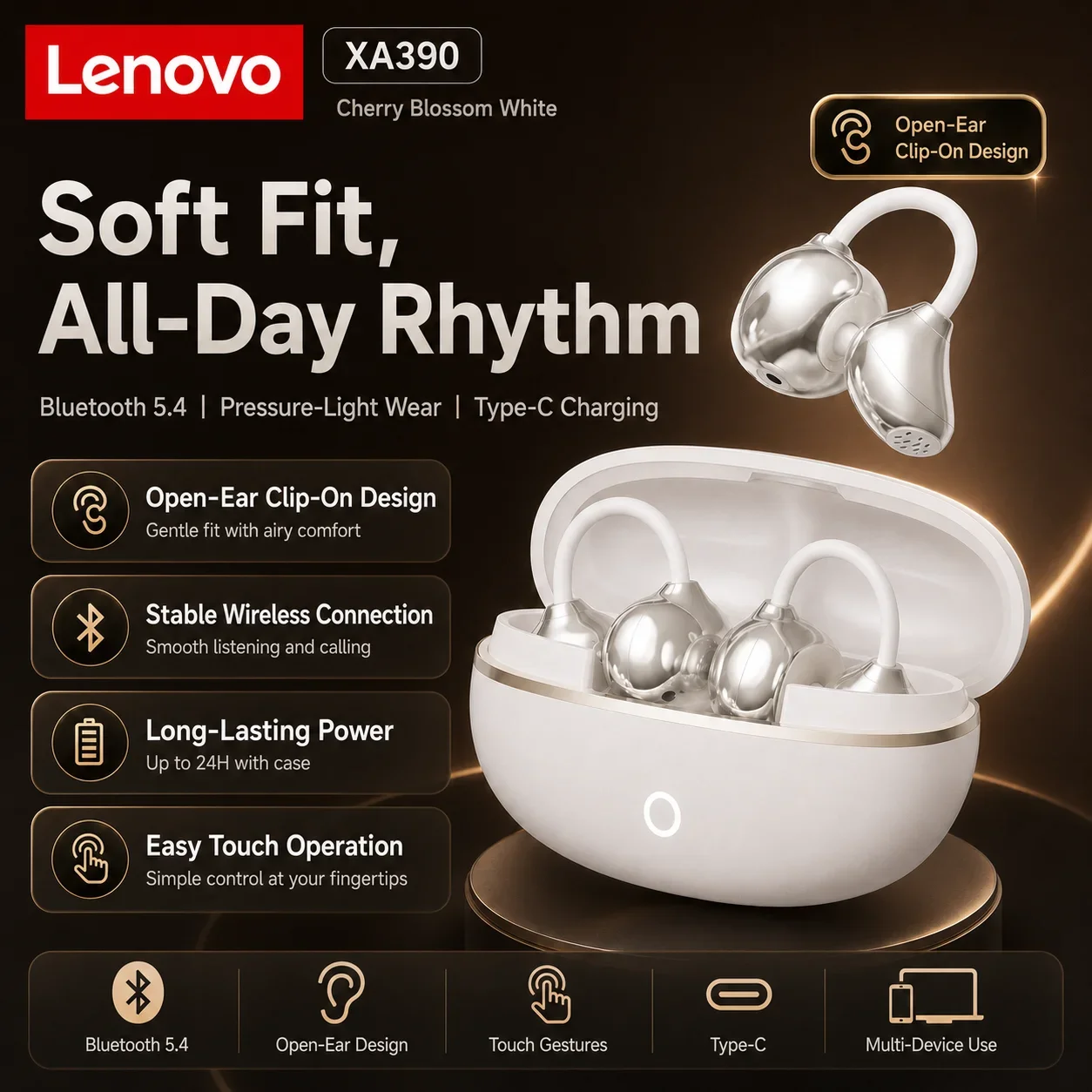 오리지널 레노버 XA390 트루 무선 이어버드 이어클립 - Sports Earphone Hook 리뷰 및 가격