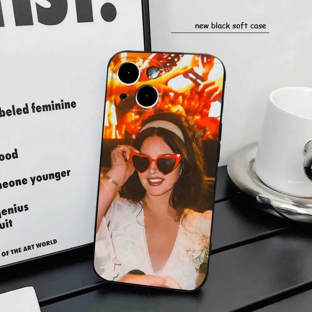 Singer L-Lana Del Rey Phone Case For iPhone16,15,14,13,12 Mini 11 Pro XR,X,XS,MAX 7,8 Plus Silicone Cover Soft Black