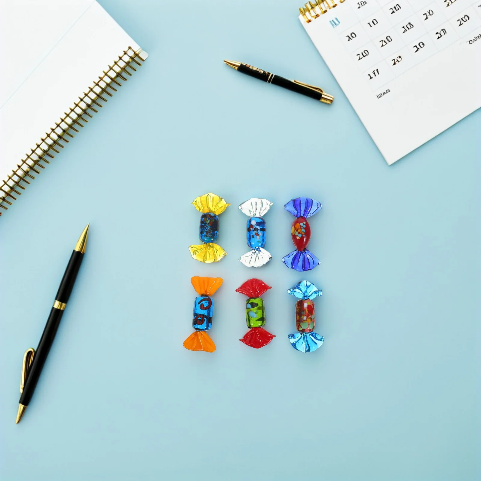 

6Pcs Glossy Finish Glass Candy Decorations for Festivals Home Party Table Decor Vintage Charm Decorative Glass Candy