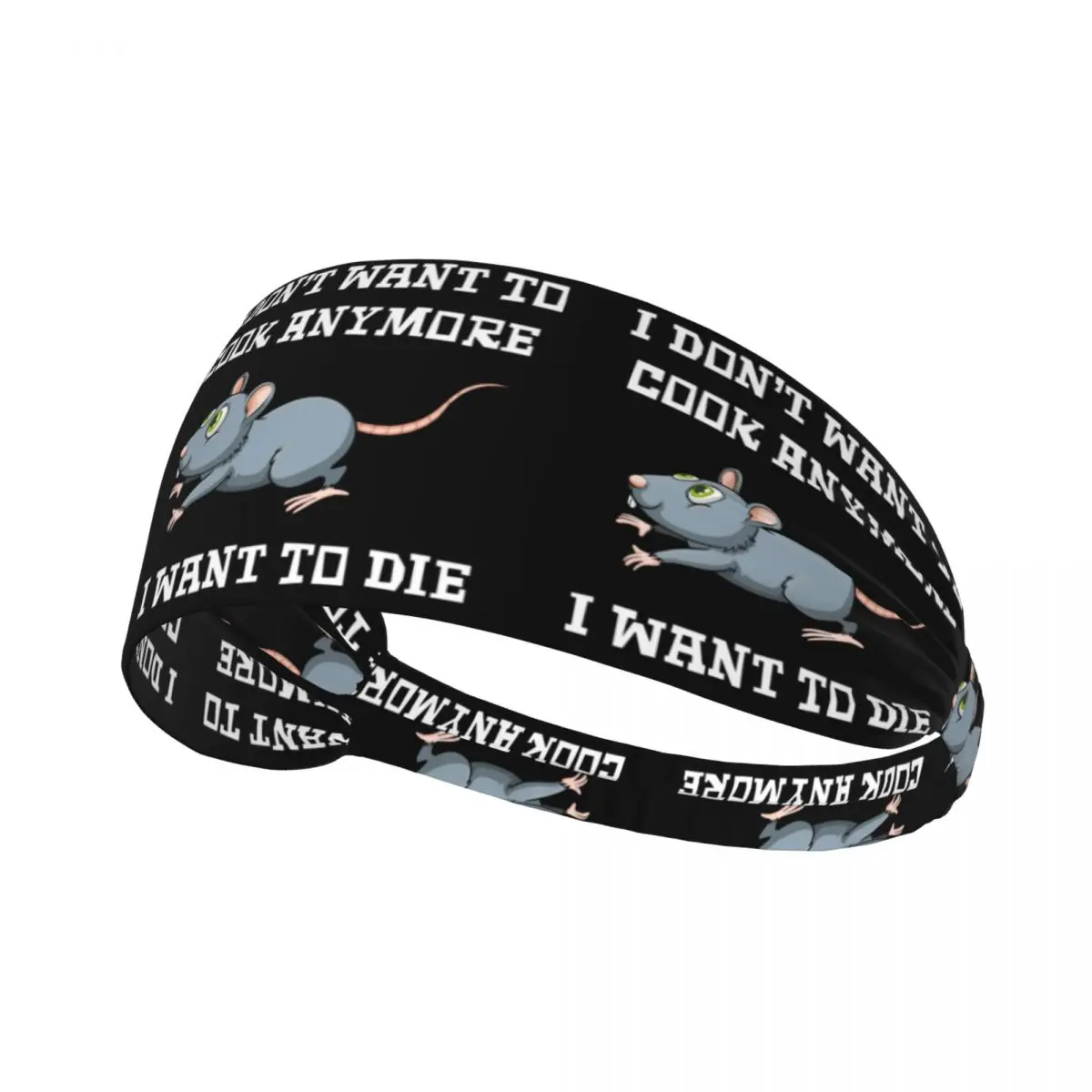 

Funny I Don't Want To Cook Anymore Headband Women Men Non Slip I Want To Die Moisture Wicking Workout Sweatband for Running